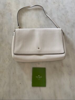 kate spade New York Cream Leather Shoulder Bag